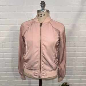 Full Tilt Women's Pink Bomber Jacket with Pockets Size XS
